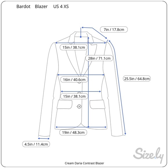 NWT Bardot & Jarlo | Daria Contrast Blazer XS - Picture 8 of 8